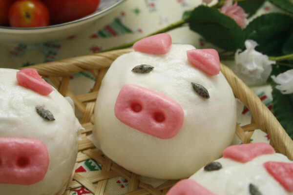 開心小豬包 (芋頭)(素)