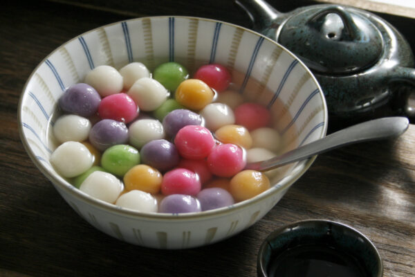 五彩糯米湯圓